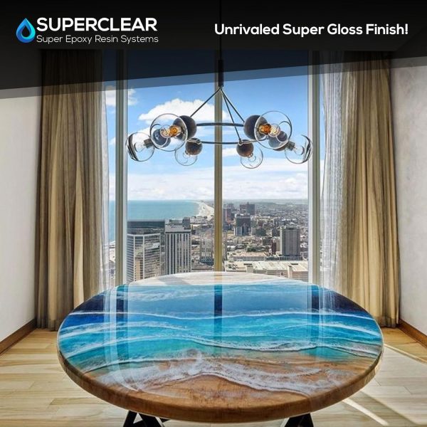 Superclear Epoxy Resin Clear Table Top Coating DIY-4