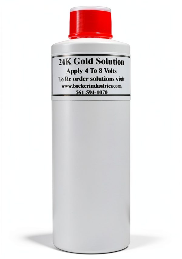 24K Gold Plating Solution by Becker Industries 8oz Electroplating-0