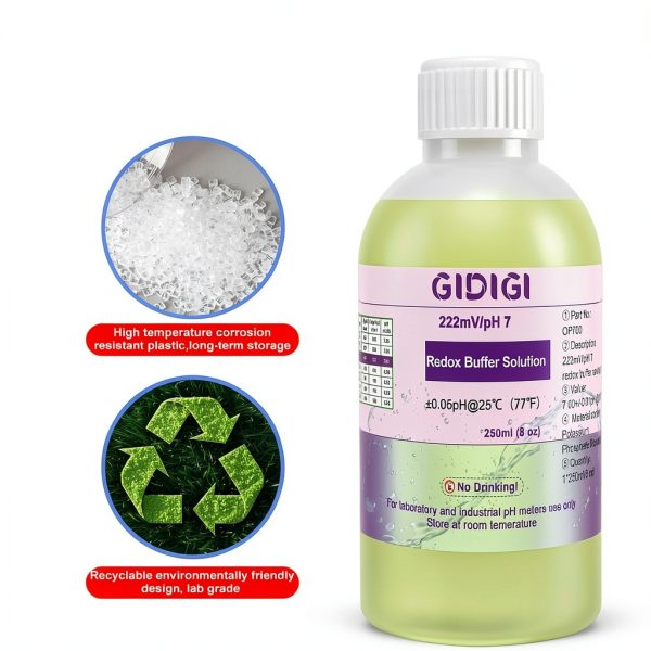 GIDIGI Redox Buffer 222mV pH7.00 Solution 250mL Kit with ORP Storage-4