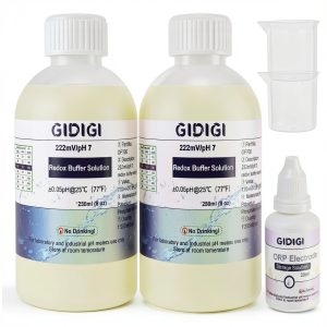 GIDIGI Redox Buffer 222mV pH7.00 Solution 250mL Kit with ORP Storage-0
