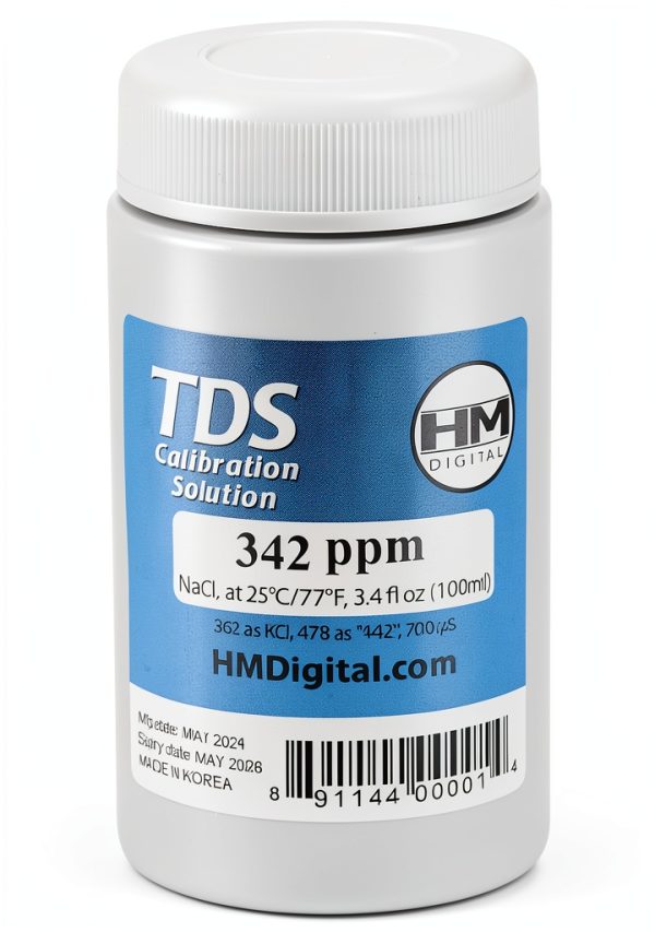 HM Digital C342 TDS Calibration Solution 342ppm 90ml Transparent Blue-0